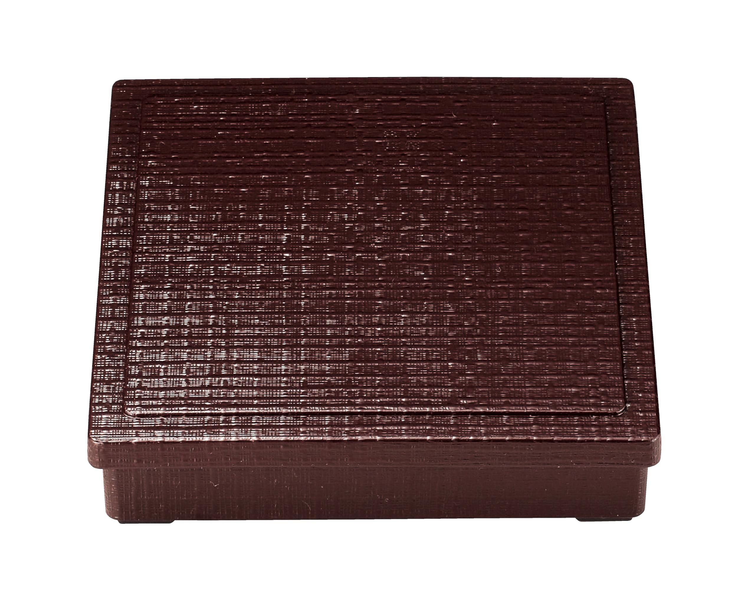 Wakaizumi Lacquerware ABS Square Cloth Pattern Bento New Dark Red Sold 8-inch Box, (Divider Separately) F-3-37