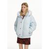 Womens Warm Puffer Coat With Faux Fur Collar Hooded Short Cotton Jacket Loose Fit Winter Outerwear