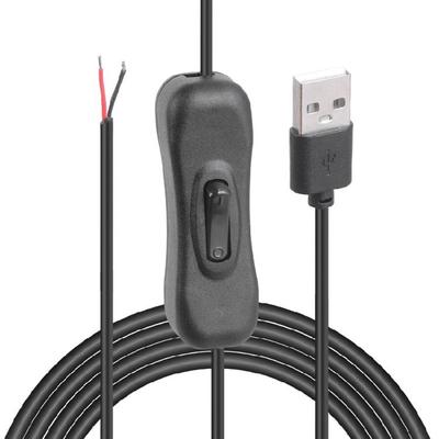 USB zu 2-Pin Litzenkabel mit offenem Ende 5V USB-Stecker 2-Pin Pigtail Stromkabel Ersatz DIY-Kabel für LED-Licht Lüfter