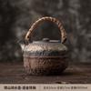Japanese Style Gilded Iron Glazed Rattan Hoop Handle Teapot Household Boiling Water Kettle Tea Brewing Pot For Electric Stove