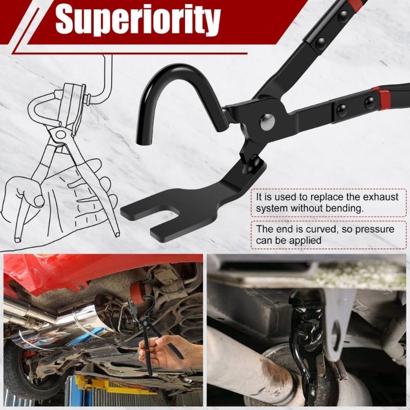 Exhaust Hanger Removal Tool with Ergonomic Handle Car Exhaust Rubber Pad Detaching Plier for Auto Repair Technicians