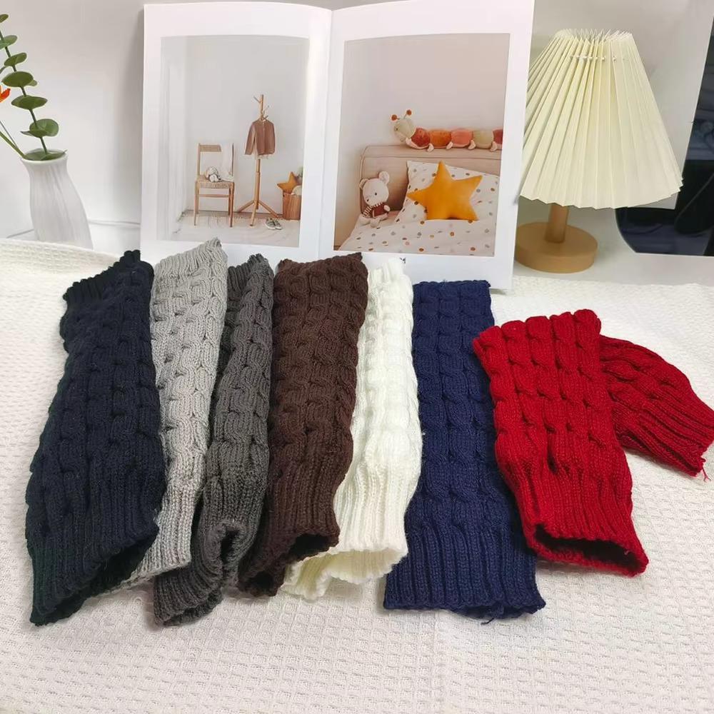 Knee Length Knitting Plush Pile Long Socks Crochet Jacquard Boot Leg Sleeve Foot Covers Winter