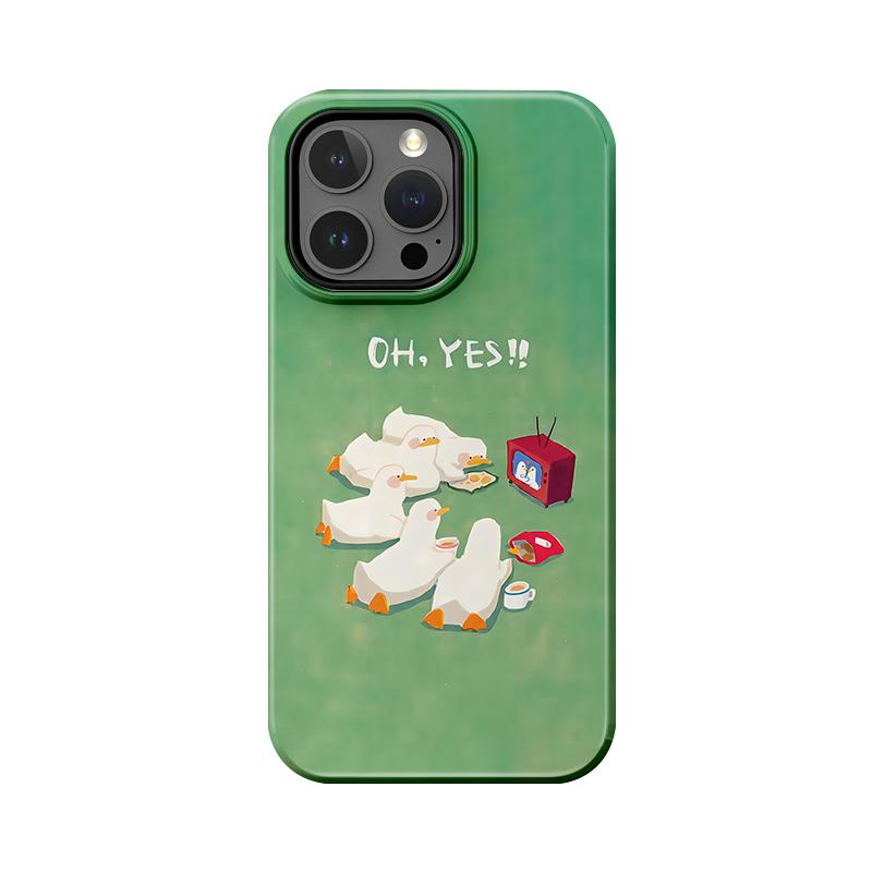 

Sublimation Coated Glossy Phone Case Hard Plastic +TPU Soft TPU Shell Cartoon Goose Patterned Full Protective Back Cover for iPhone Samsung iPhone 7 / iPhone 8