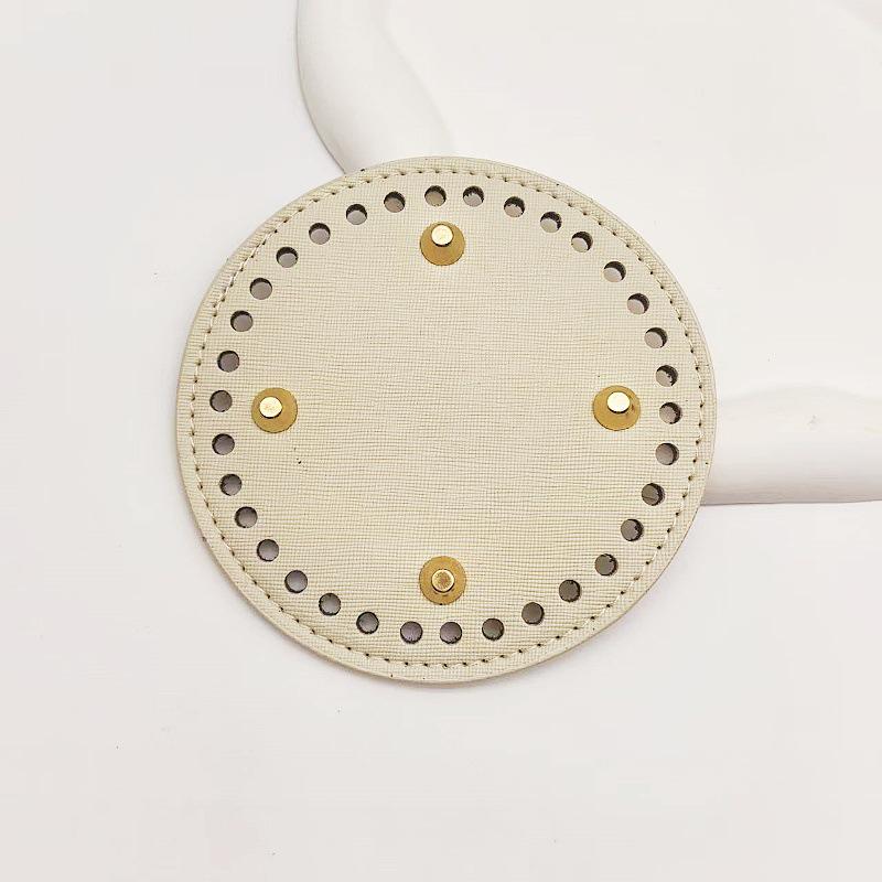 Hand-Crocheted DIY HyunA Woven Bag Base - 12cm Round PU Leather Bottom for Handbag Accessories