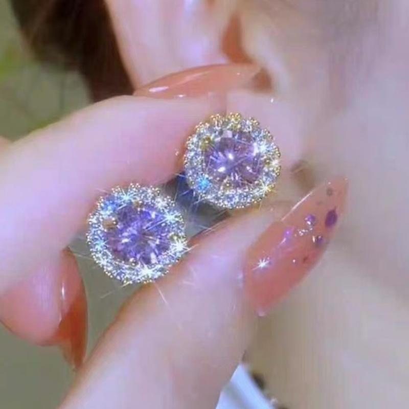 Versatile Round Cubic Hoop Earrings Dainty Design for Office Attire Birthday and Special Celebrations