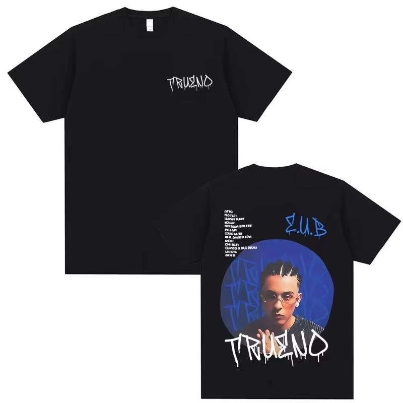 Rapper Trueno Album Tour Merch Tshirt Men Women Clothes Fashion Short Sleeve Tee Shirt Streetwear Loose Tshirts Unisex