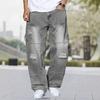 American Ripped Hip Hop Street Jeans Men's Summer Loose Wide Leg Tooling Trousers