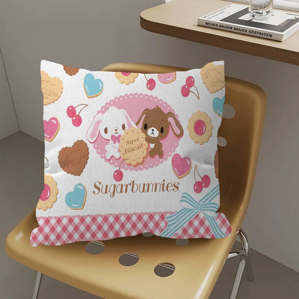 Cartoon Niedliche S-Sugarbunnies Kissenbezug Kissenhülle Deko Kissenbezug Bedruckter Kissenbezug für Sofa