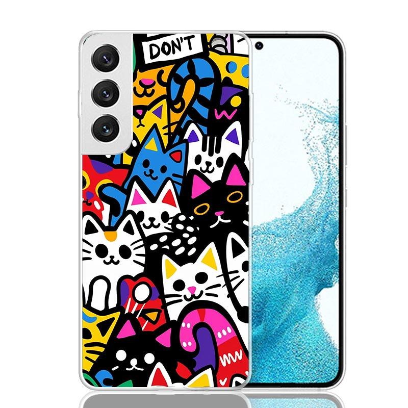 Graffiti Fashion Cool Phone Case For Samsung Galaxy S26 Ultra S23 S24 S25 Edge S20 FE S21 S22 Plus Soft Print Shell Cover Fundas