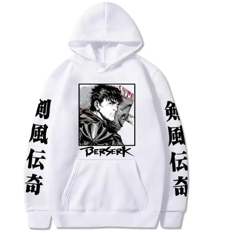 Japanese Anine Berserk Guts Hoodies Sweatshirt Loose Casual Hip Hop Man Woman Clothes Fashion Autumn Fleece Hoodies