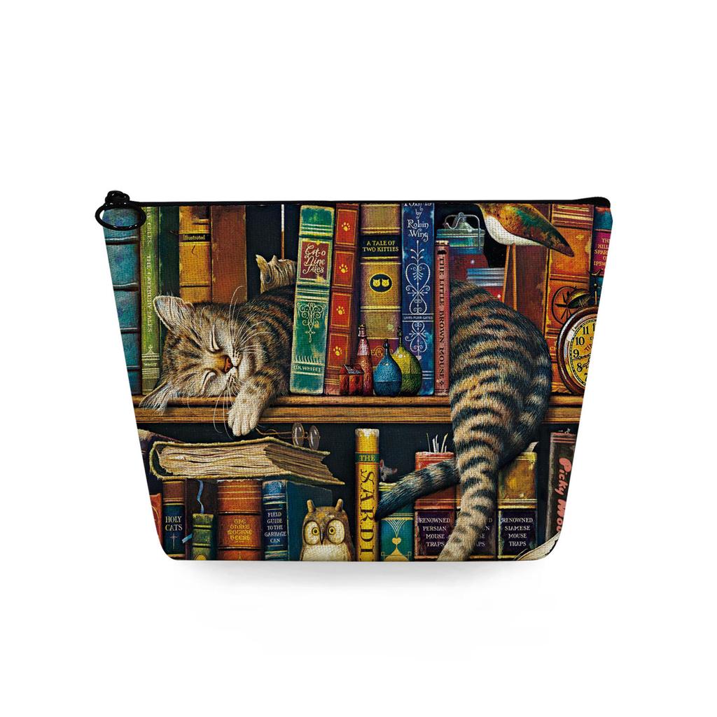 Dam Katt Tryck Sminkväska Toalettartiklar Organisera Reseförvaringsfodral 6784