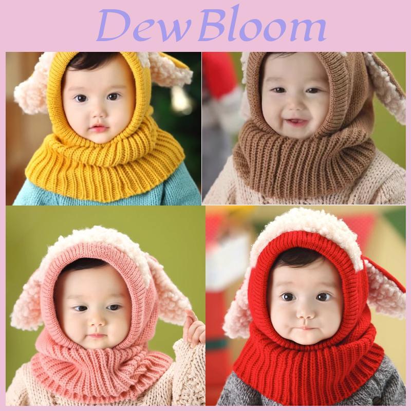 Knitted Baby Hat With Fluffy Dog Design For Winter Warmth And Windproof Comfort