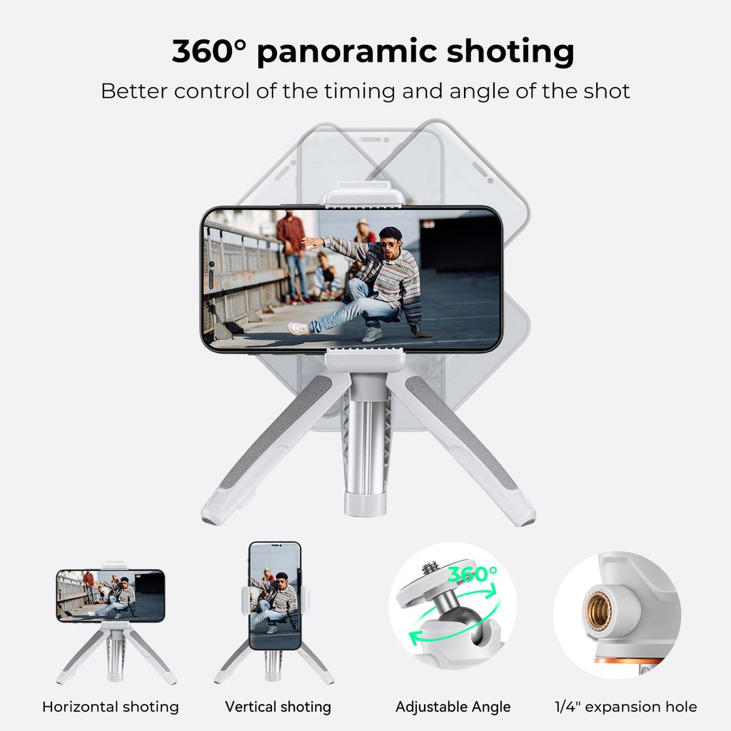 K&F CONCEPT Cell Phone Tripod MS02 13.4''/34cm Bluetooth Selfie Stick for iPhone DSLR Camera Live Streaming Selfie Stick Stands
