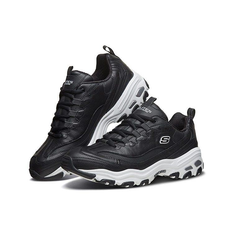 Skechers D Lites 1.0 Low Top Daddy Shoes Black 51888-BKW