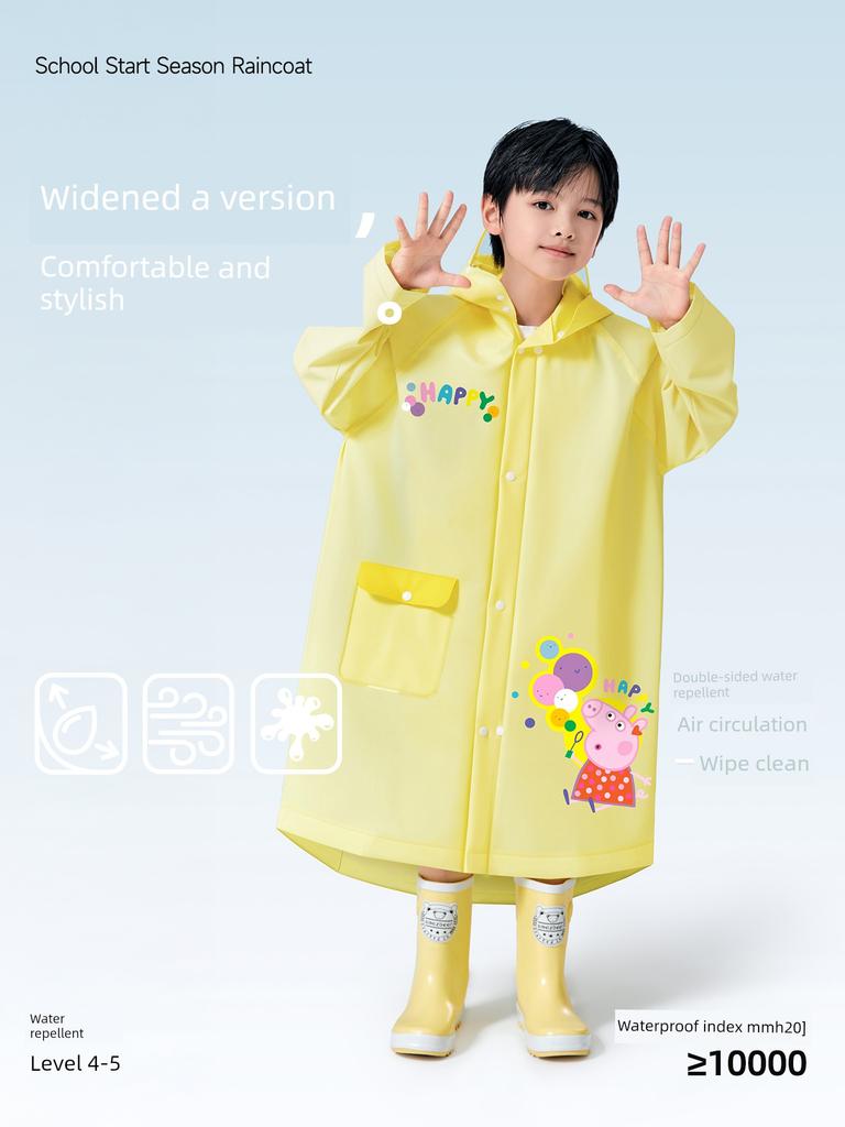 Children's Raincoat for Primary School Students, Boys and Girls, Rainproof for Kindergarten, 2025 New Model with Backpack Space