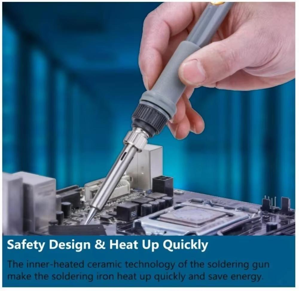 7-teiliges 220V 60W Elektrisches Lötkolben-Set  Elektrisches Lötkolben-Set Mit Einstellbarer Temperatur Schweiß-  Reparaturwerkzeug