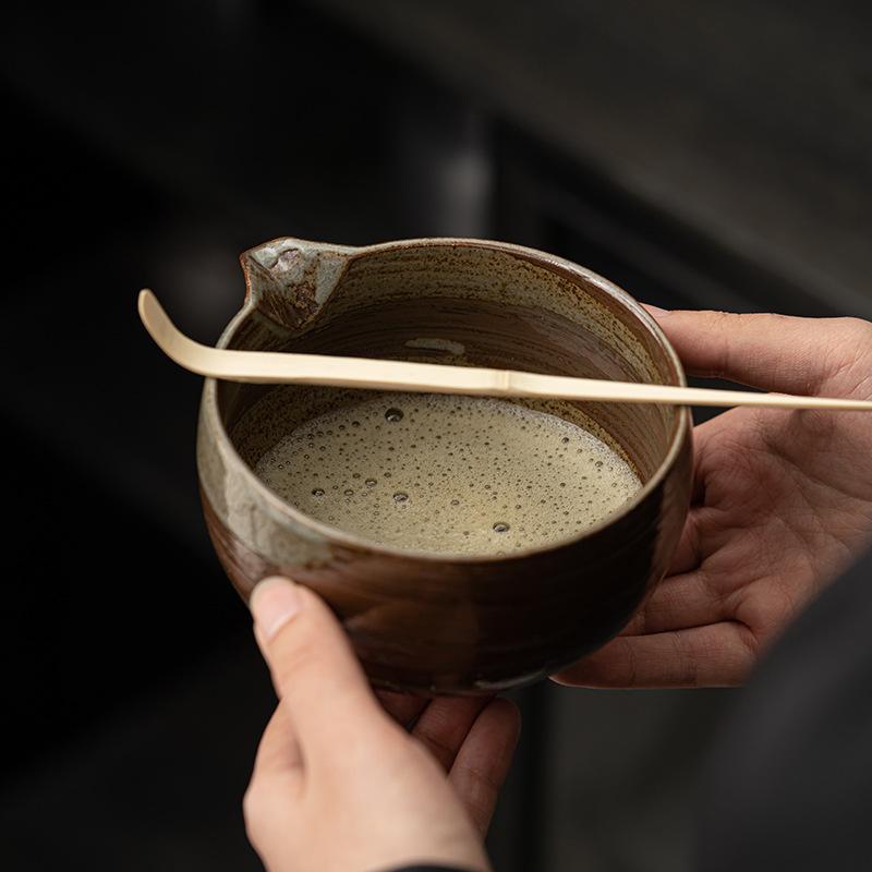 Japanese-style Coarse Pottery Tea Dispenser Ceramic Tea Bowl Matcha Bowl Matcha Spoon Baibenli Kung Fu Tea Ceremony Accessories