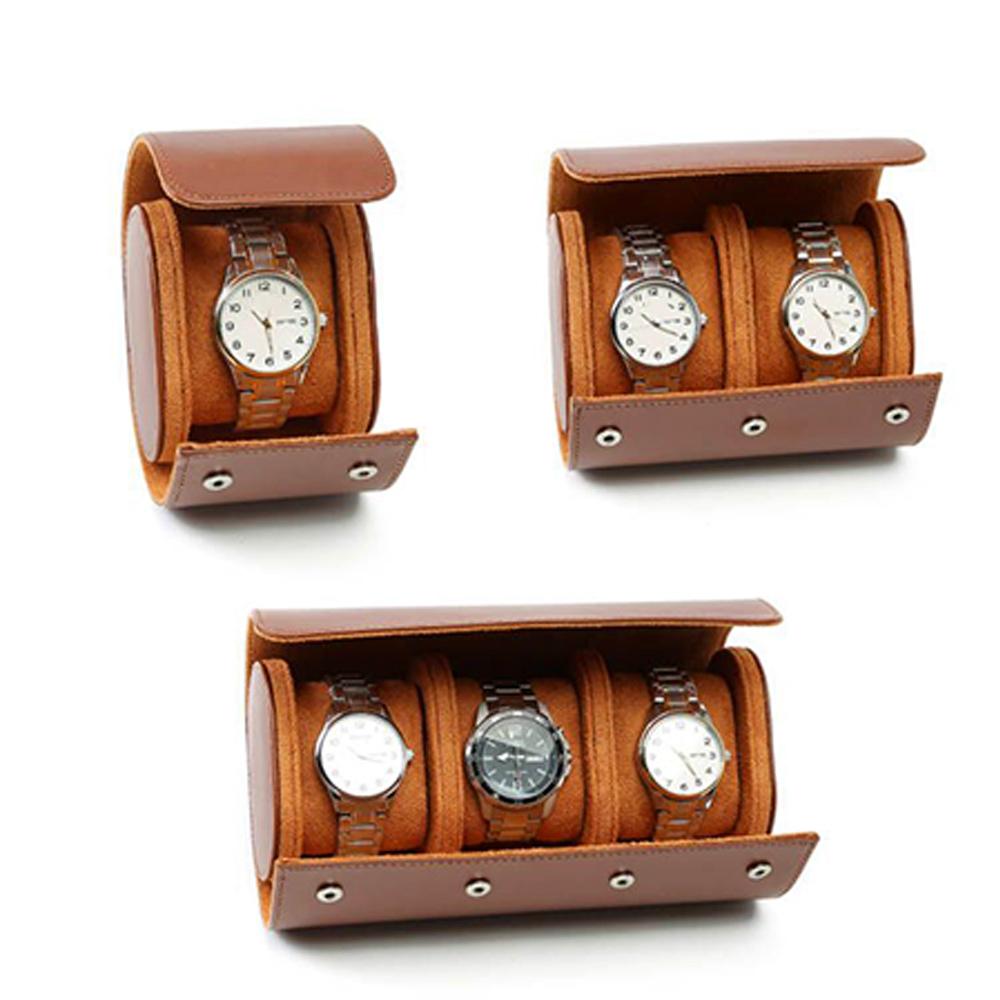 1/2/3 Sleuven Horlogeroller Reiskoffer Draagbare Vintage Leer Horloge Display Case Opbergdoos Horloge Organizers Mannen Kerstcadeau
