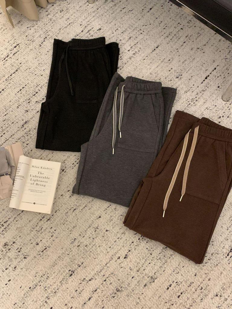 Damen Freizeit-Herbsthose mit weitem Bein und Fleece-Futter