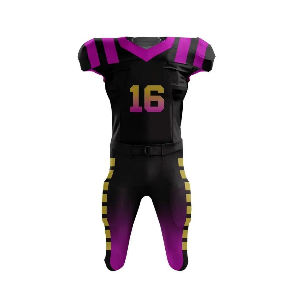 High Value American Football Uniform Latest Design Custom Low MOQ Fully Customization Printed Breathable Team Name Kits&12-13 Years чёрный