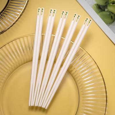 Chopsticks 5 Pairs Reusable Glass Fiber Food Sticks Non-slip Japanese Flower Design Chop Sticks Set Family Kitchen Tableware