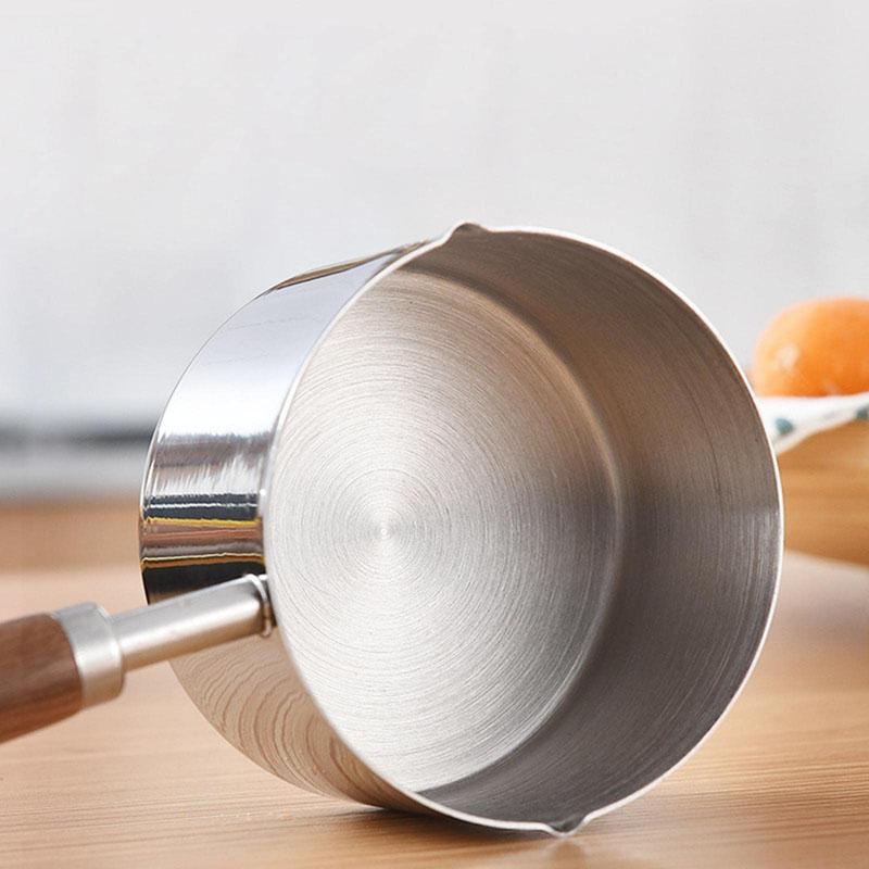 Stainless Steel Thickened Mini Fryer Household Hot Oil Pan Egg Boiling Chocolate Hot Milk Pan Multifunctional Pan
