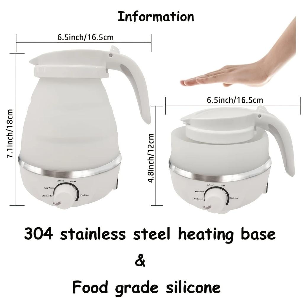 Foldable And Portable Teapot Water Heater 0.6L 600W 110/220V Electric Kettle For Travel And Home Tea Pot Water Kettle Silica Gel