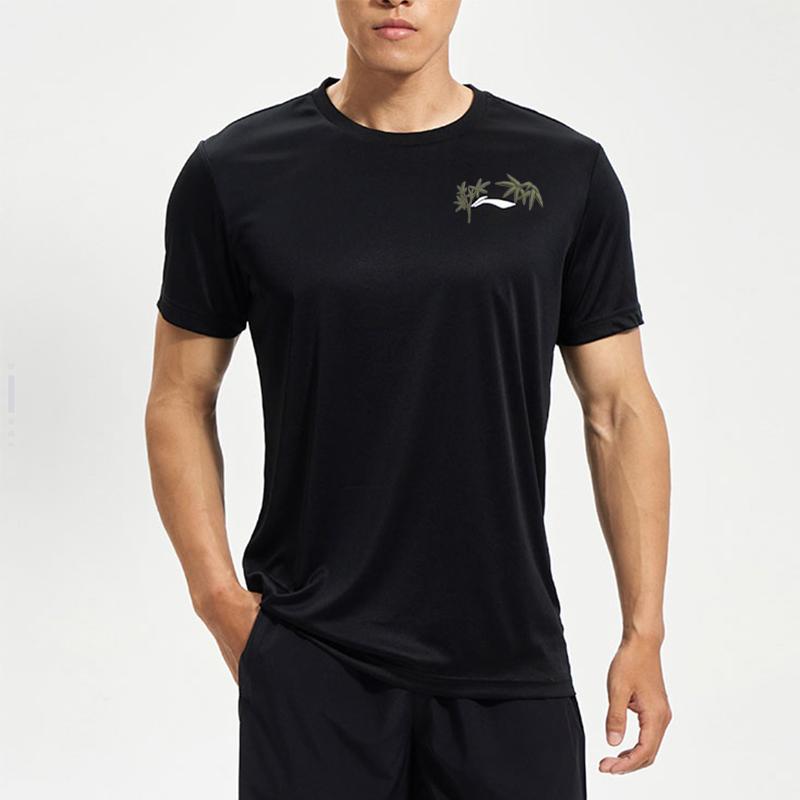 LiNing Customizable Training Series Breathable Comfortable Versatile Fashion Short Sleeve T-Shirt Unisex Tops Black ATSS463-1(TEAM702-3.4.2)