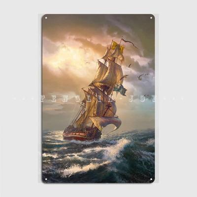 Tsarist Fregatte Metallschild Club Home Pub Garage Vintage Malerei Dekor Blechschild Poster