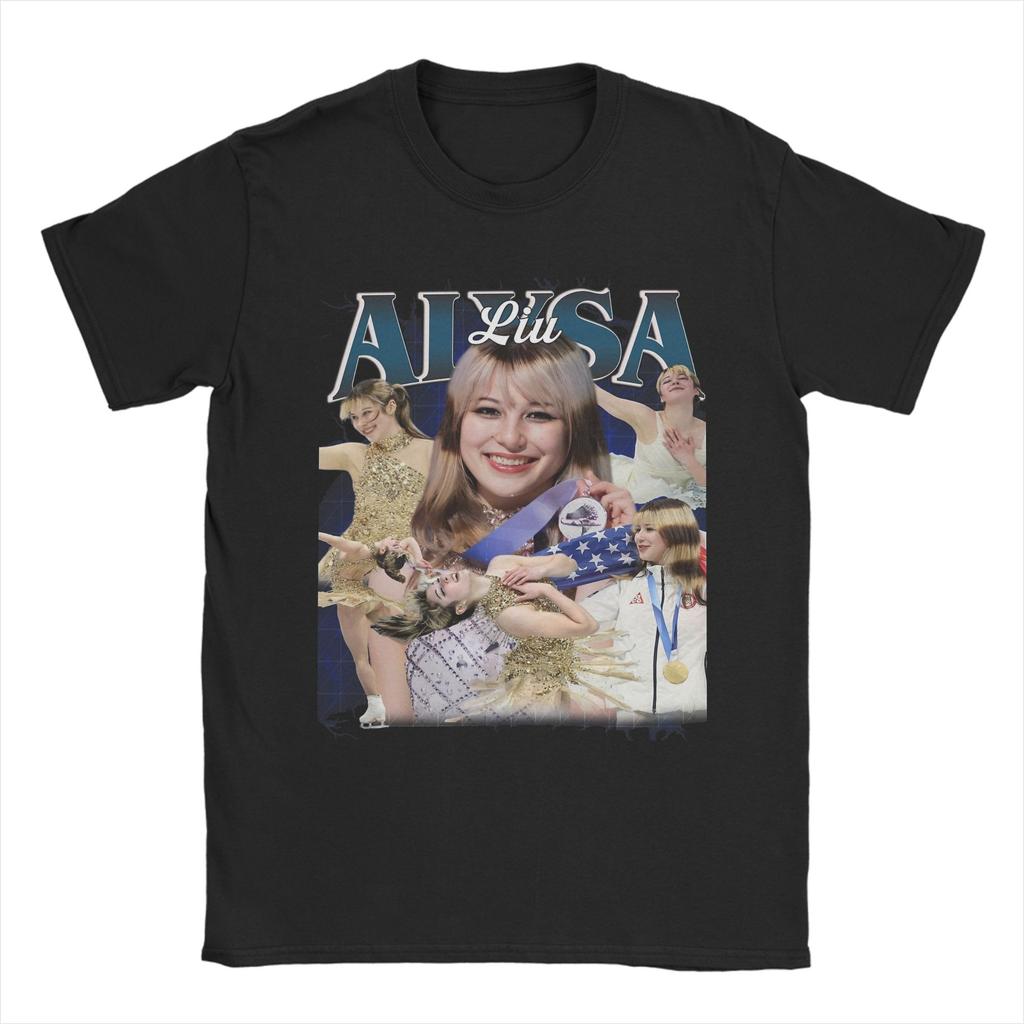 Alysa Liu Figure Ice Skating Vintage S T Shirt Unisexs Cotton Novelty TShirts Round Neck Tee Shirt Short Sleeve Tops