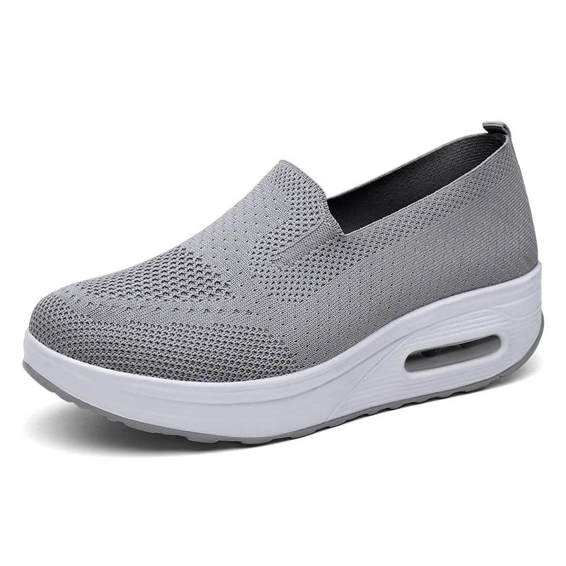Women Flat Sneakers Comfy Light Thick Sole Breathable Mesh Female Shoes Slip-On Durable Spring Stylish Trend Leisure Flats 2025