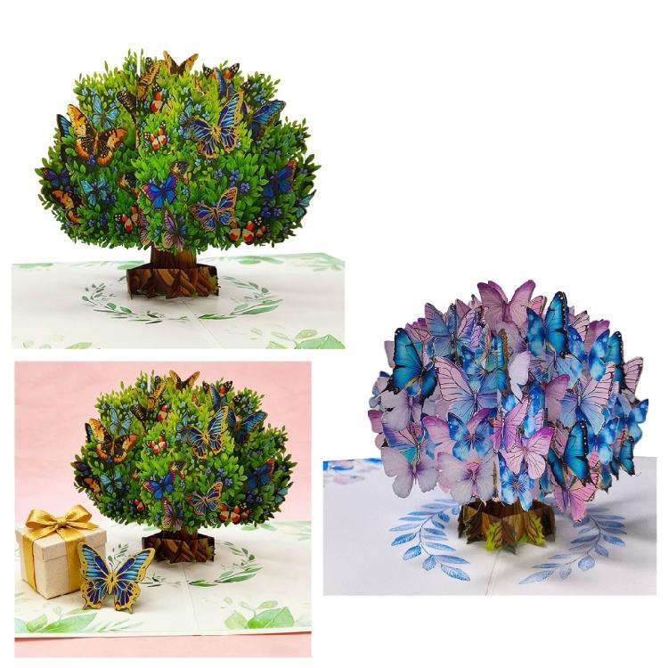Όμορφη Χειροποίητη 3D Κάρτα Pop-up με Κομψό Σχέδιο Πεταλούδας σε Premium Χαρτί Κάρτα Ευχών για Γενέθλια