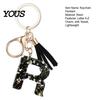 Lightweight Keychain Pendant, Sequins Star Letter A-Z Charm with Tassel, Gift Alphabet Initial Metal Keyring for Handbag Backpack Bag