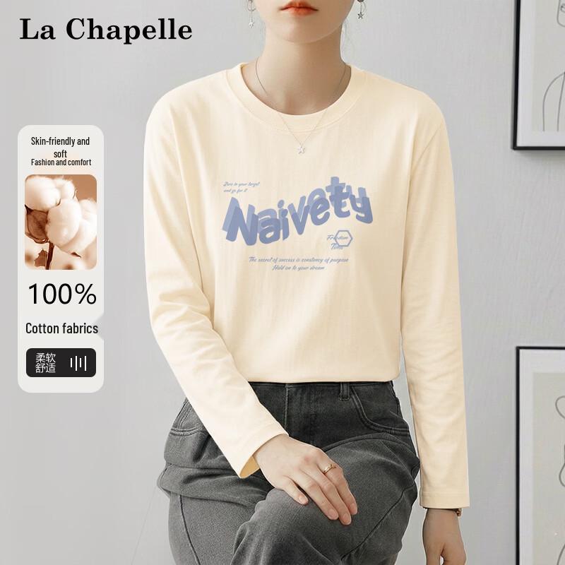 

La Chapelle Women s 2026 Spring/Autumn Loose Fit Cotton Long-Sleeve T-Shirt S