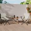 Captain Stag Outdoor Lounge Chair with Drink CS Charmant 820mm W x 510mm D x 800mm H Holder, Ivory, UC-1673,