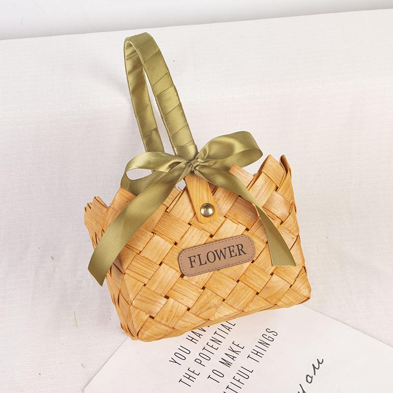 Hand-Woven Rattan Flower Basket: Living Room & Bedroom Storage and Decoration