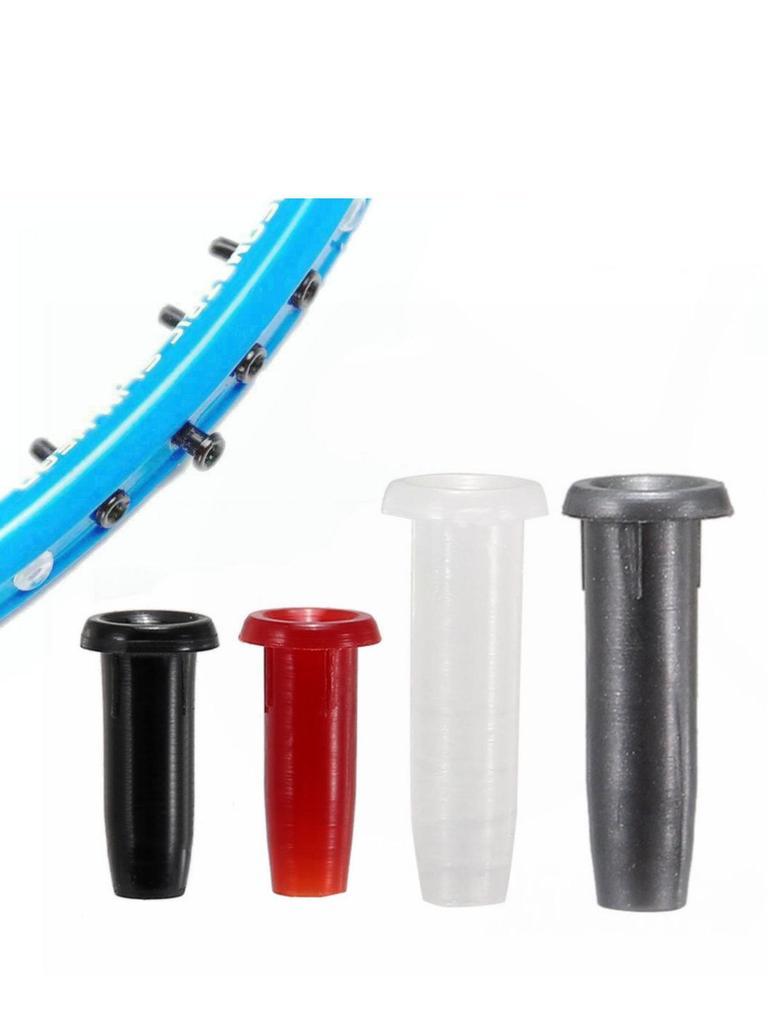 100-Pack Black Nylon Badminton Racket String Protectors with Single and Double Hole Options