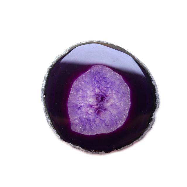 Natural Agate Stone Coaster Insulation Pad Jewelry Display Tray Flake Texture Transparent Multi-color Gemstone