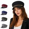 Korte Rand Baret Hoed PU Leer Vizierpet Retro Platte Top Pet Voor Vrouwen