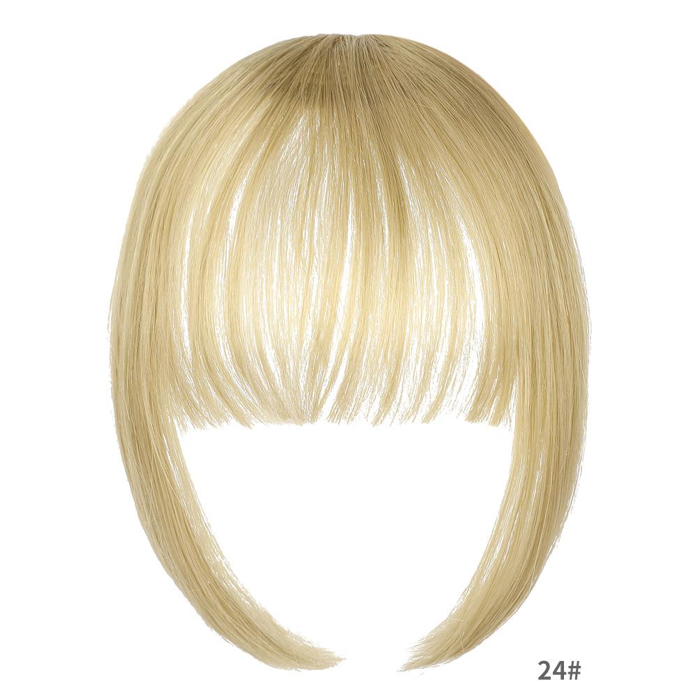Straight Air Through Blunt Fringe with Clip Bangs Synthetic Hair Extension Heat Resistant Bangs Clip Natural Hairpiece