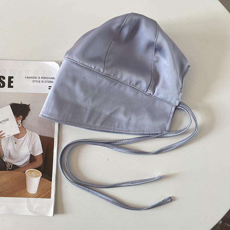 Spring Summer Women Girls Lolita Hat Victorian Bonnet Hat Vintage Maid Pumpkin Bucket Cap Satin Strap-on Fishermen Hat