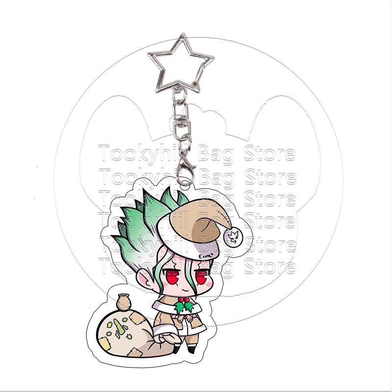Dr. Stone Acrylic Keychain Kawaii Student Senku Ishigami Exquisite Senku Ishigami Gen Asagiri Keyring Bag Pendant Birthday Gift