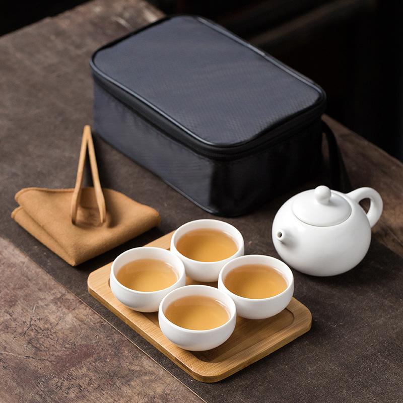 Portable One Pot Four Cups Dehua Dingyao Tea Set Will Sell Gifts Ceramic Travel Tea Set