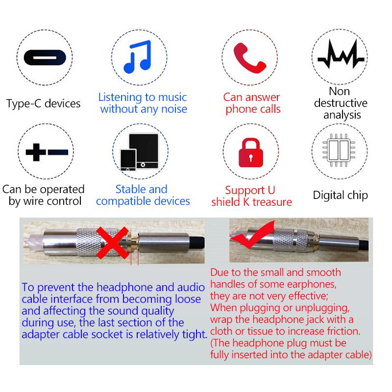 Earphone Amplifier Type C To 3.5Mm Usb C Audio Decoder Amp Adapter Cb1200Au Chip Sound Card Digital Decoder For Android