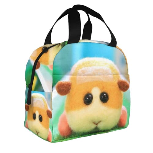 Pui Pui Molcar Insulated Lunch Bag with Clasp, Black, Bento Box, Insulated, Cooler Bag with Zipper, Compact, Soft Cooler Bag, Tote/Eco Bag