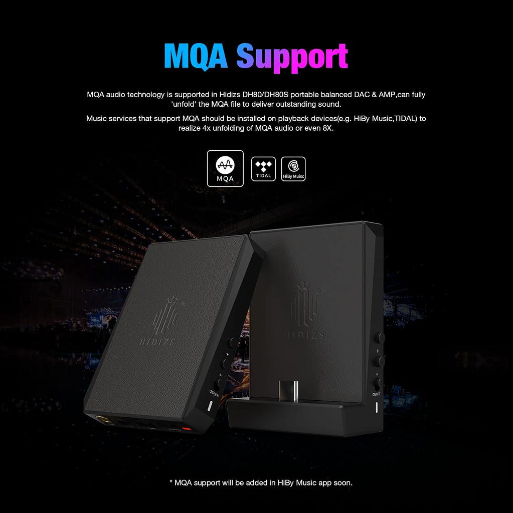 Přenosný zesilovač HIDIZS DH80S Mini sluchátkový DAC a vyvážený výstup Systém Android Jednostranný 3,5 mm 4,4 mm PC, Windows/Mac OS/iOS