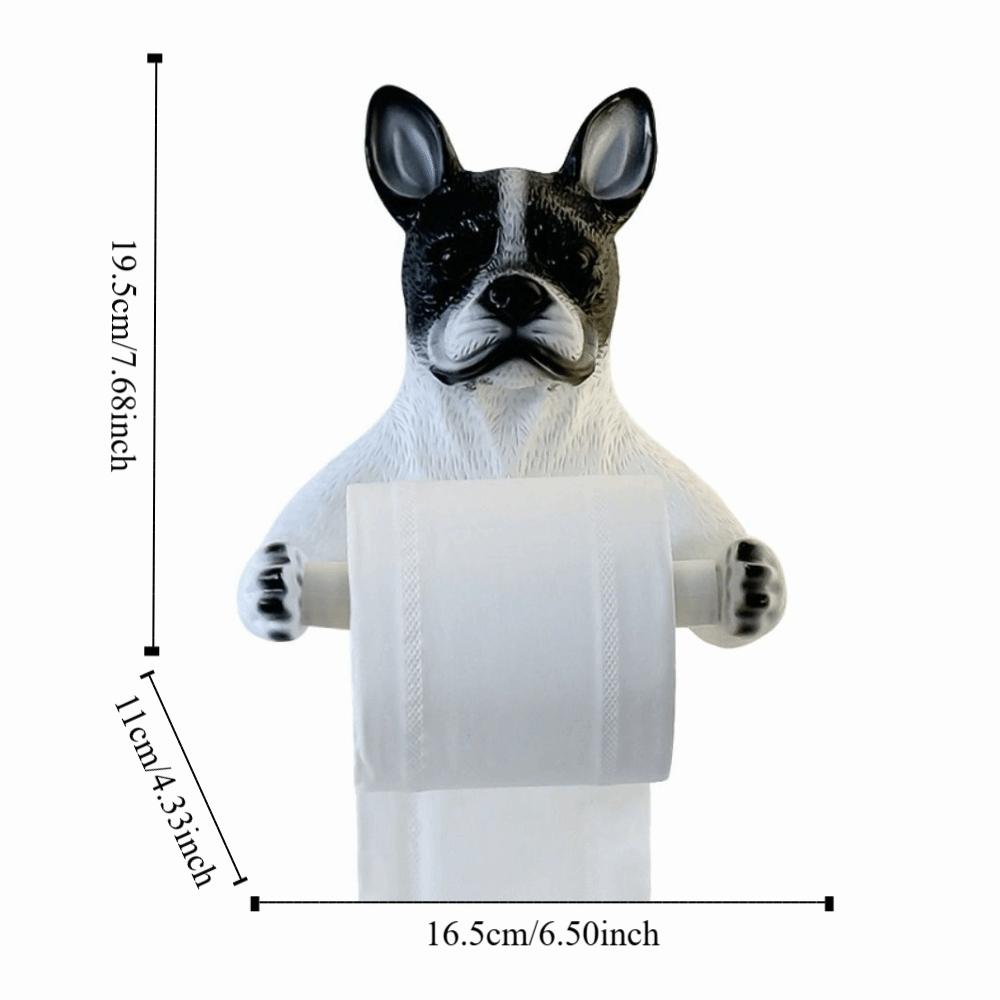 Cute Dog Toilet Paper Holder Dispenser Decorative Dog Toilet Roll Holder Space Saving 3D Dog Shape Wall Mounted Roll Rack RV