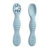 Soft Tip Spoons for Newborns 2Pcs Silicone Baby Spoon, Toddler Training Spoon Puree Fruit Puree, Babies Non-Slip Handle Infant Feeding Self