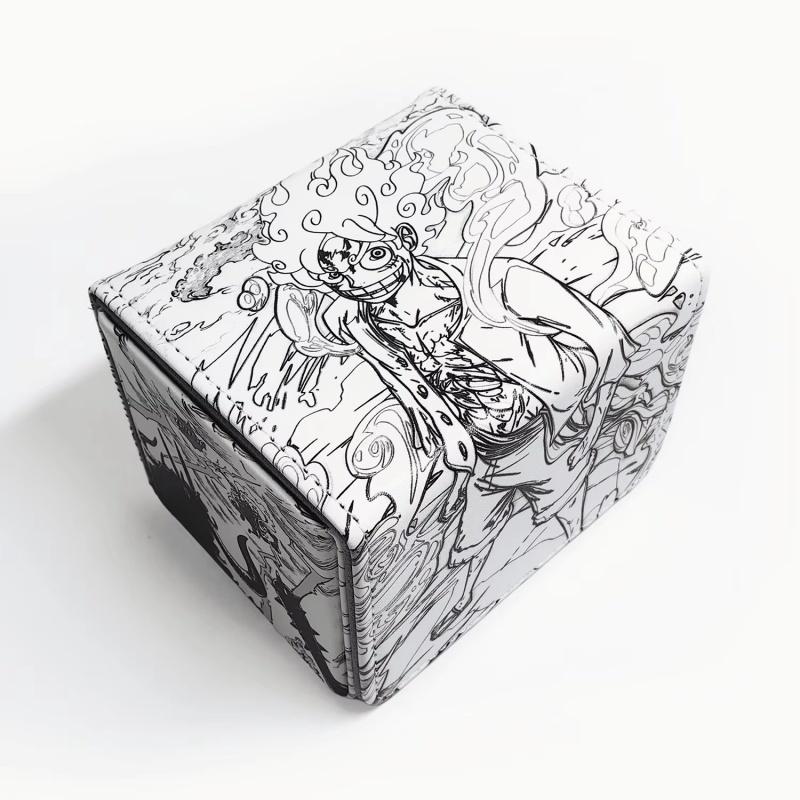

Monkey D Luffy Nika Trading Card Deck Box Pu Leather Storage Box For PTCG WS OPCG Holds Up To 100 + Trading Cards