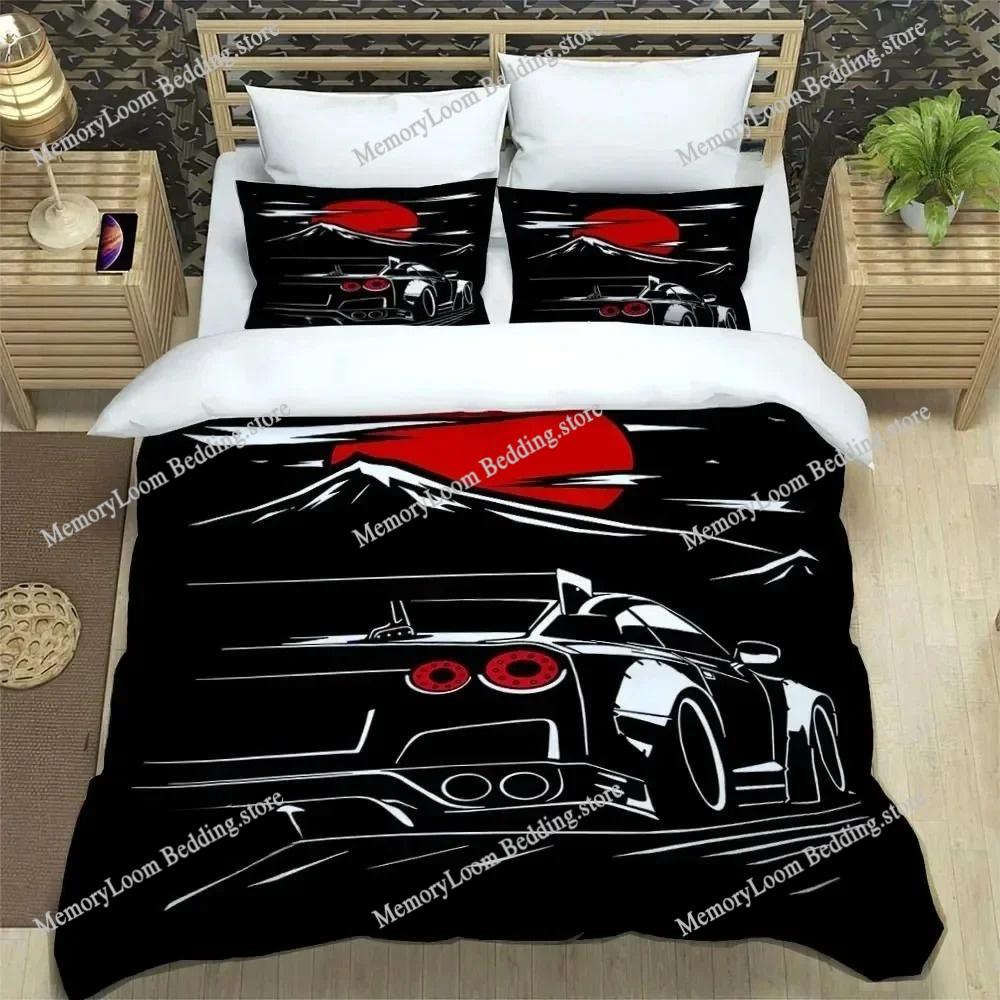 G-GTR Racing R-Retro Bedding Set Printed Duvet Cover Comfortable Breathable Luxury Cotton Quilt Pillowcase Single KingQueen Size